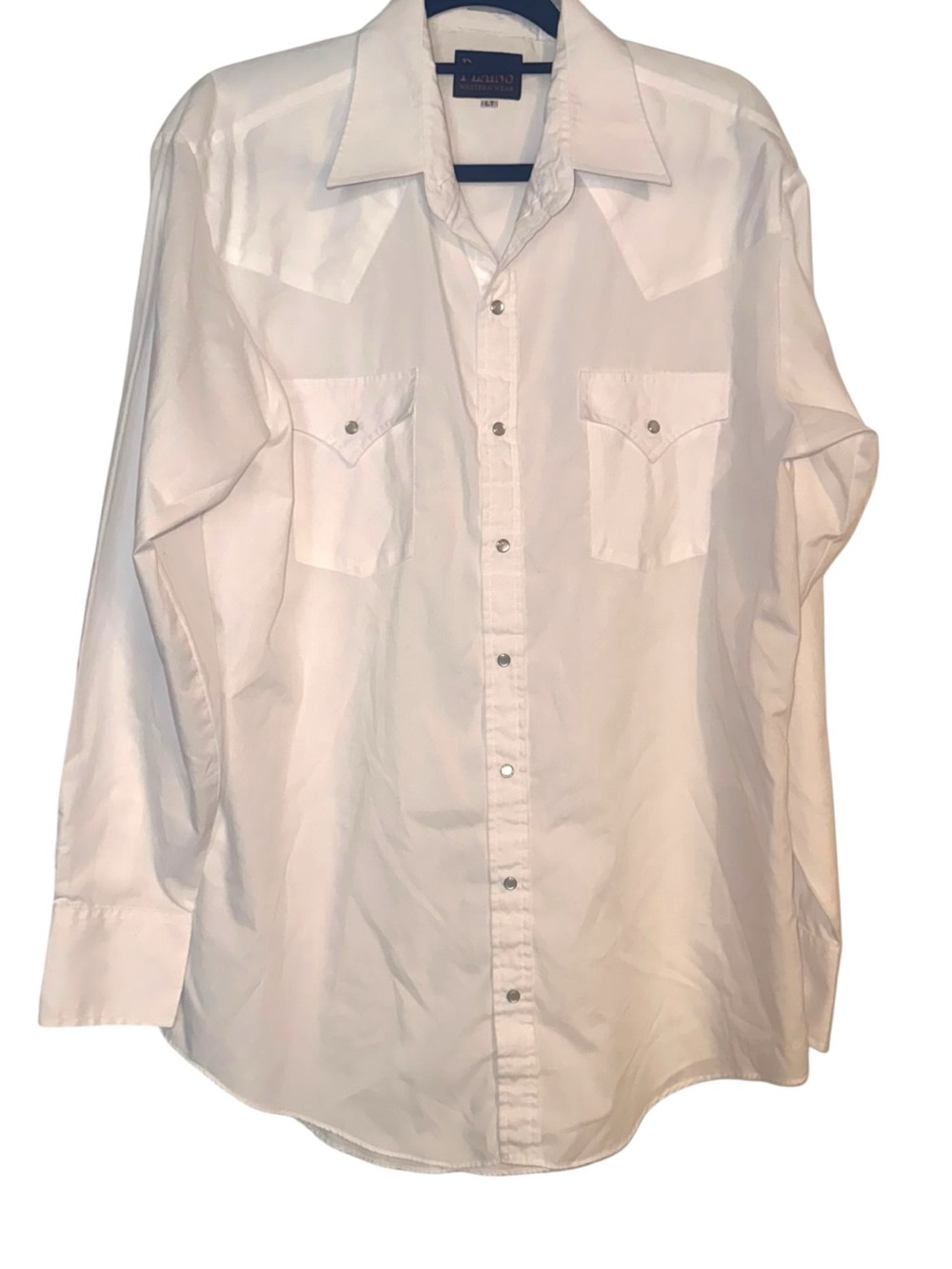Plains Western Wear Men’s Pearl Snap White Western Cowboy Shirt Tall